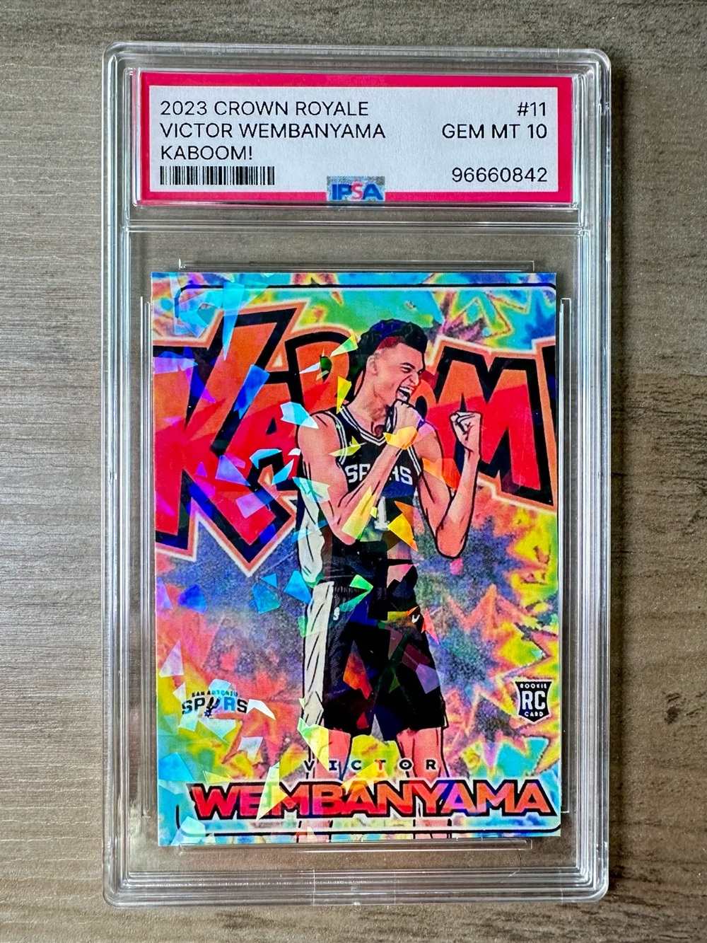 Victor Wembanyama Rookie Panini Kaboom #11 Holo Gem Mint 10 Novelty Card. Spurs.